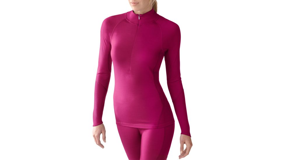 Smartwool Lightweight Zip T Long Sleeve - Women's-Large-Berry