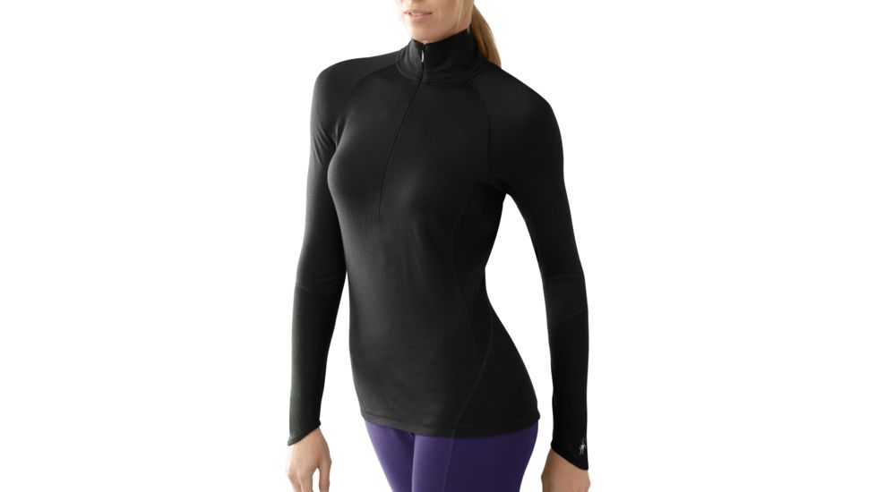 Smartwool Lightweight Zip T Long Sleeve - Women's-X-Small-Black