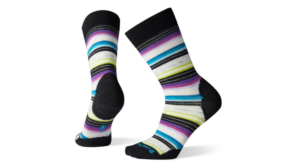 Smartwool Margarita Socks - Womens, Black/Meadow Mauve Heater, Small, SW0SW717A61-S