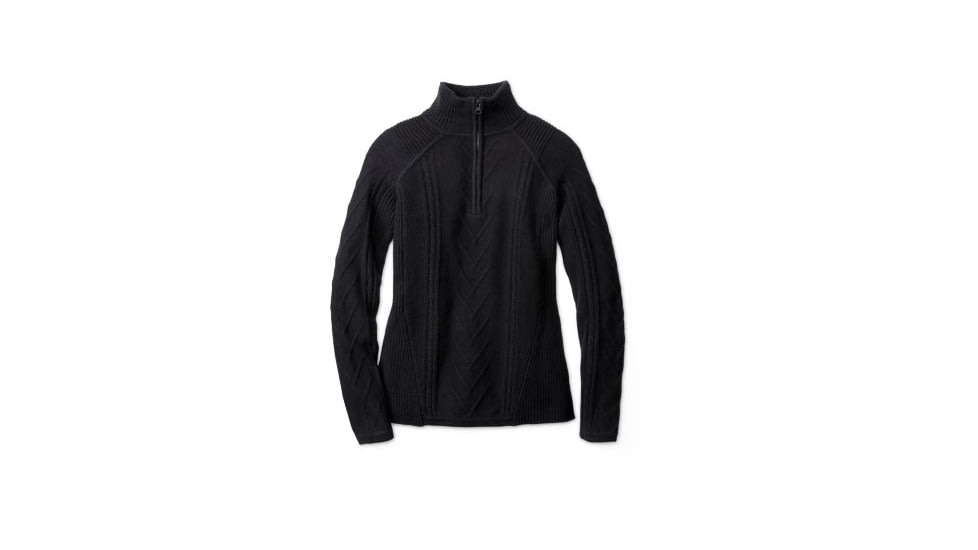 Smartwool Marquette Half Zip Sweater - Womens, Black, Extra Small, SW000100001XS