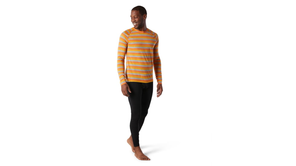Smartwool Merino 150 Baselayer Long Sleeve - Mens, Atomic Orange Stripe, Extra Large, SW016042D49-XL