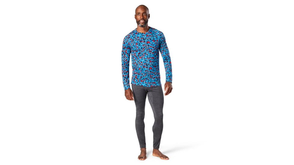 Smartwool Merino 150 Long Sleeve Baselayer - Mens, Ocean Blue/Balabar Print, 2XL, SW016042D73-Ob/BP-XXL