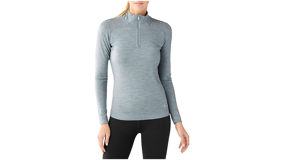 Smartwool Merino 250 Base Layer 1/4 Zip, Blue Ice Heather, Medium, SW0NP221557M