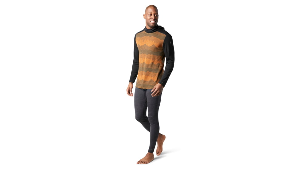 Smartwool Merino 250 Baselayer Hoodie - Mens, Military Olive Mountain Scape/Black, Medium, SW016359E81-M