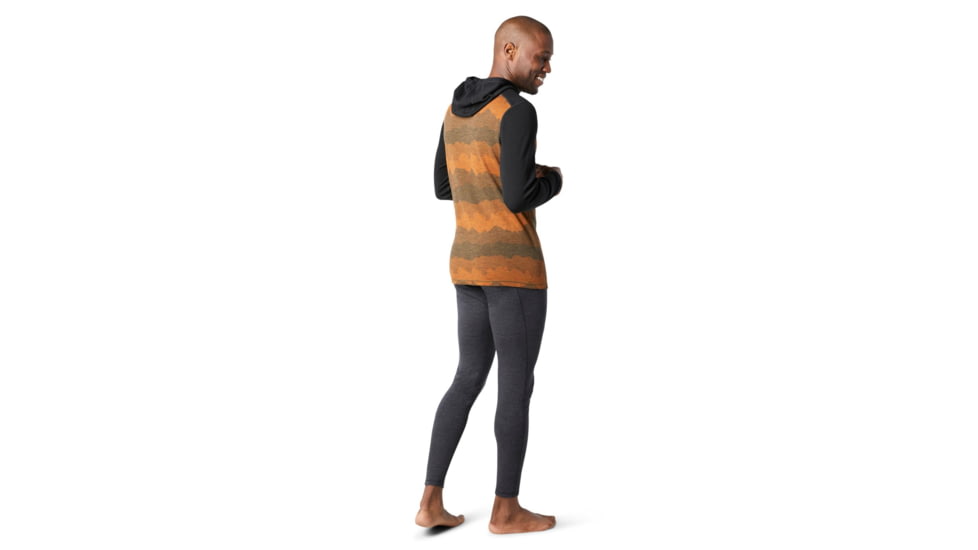 Smartwool Merino 250 Baselayer Hoodie - Mens, Military Olive Mountain Scape/Black, Medium, SW016359E81-M