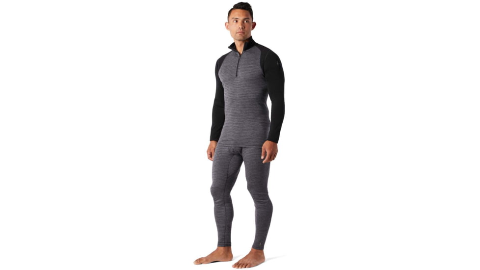 Smartwool Merino 250 Baselayer Pattern 1/4 Zip - Mens, Black/Medium Grey, Small, SW0NP616D85