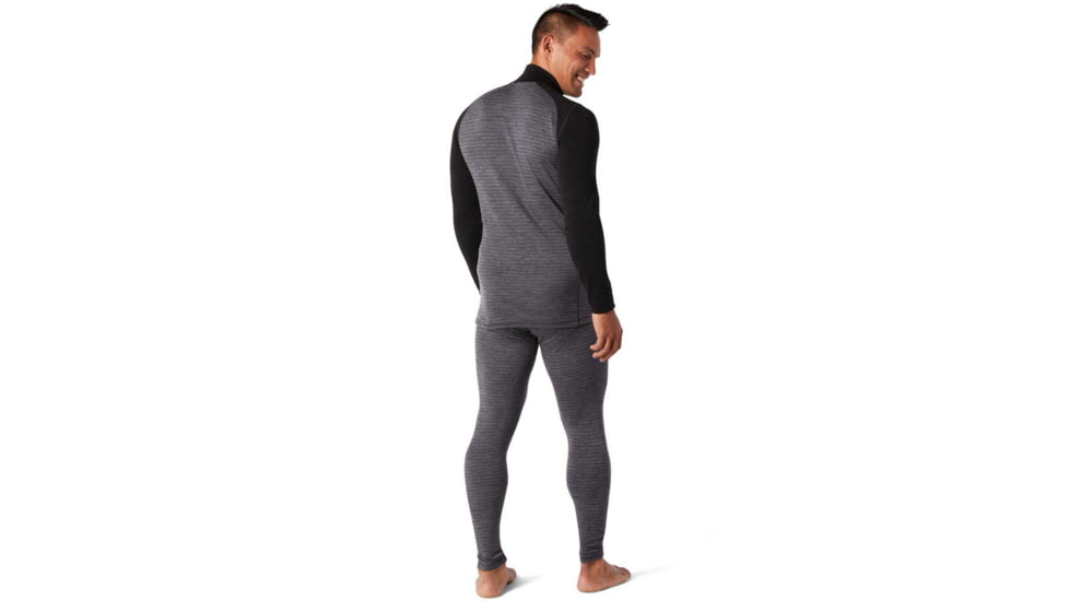 Smartwool Merino 250 Baselayer Pattern 1/4 Zip - Mens, Black/Medium Grey, Small, SW0NP616D85