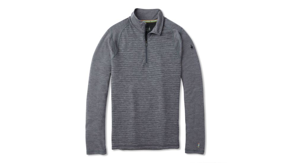 Smartwool Merino 250 Baselayer Pattern 1/4 Zip - Mens, Medium Gray Tick Stitch, 2XL, SW0NP616B99-XXL