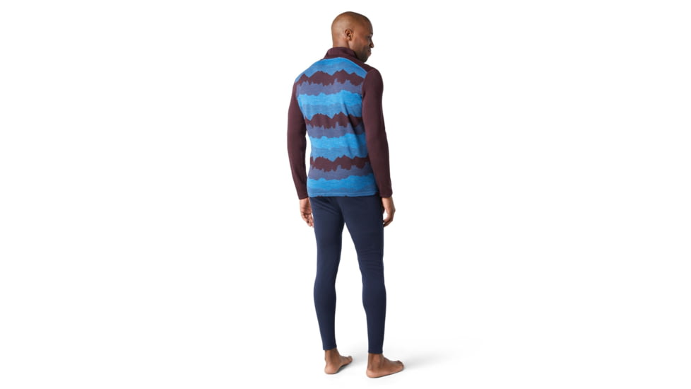 Smartwool Merino 250 Baselayer Pattern 1/4 Zip - Mens, Woodsmoke Mountain Scape, 2XL, SW016357E28-XXL