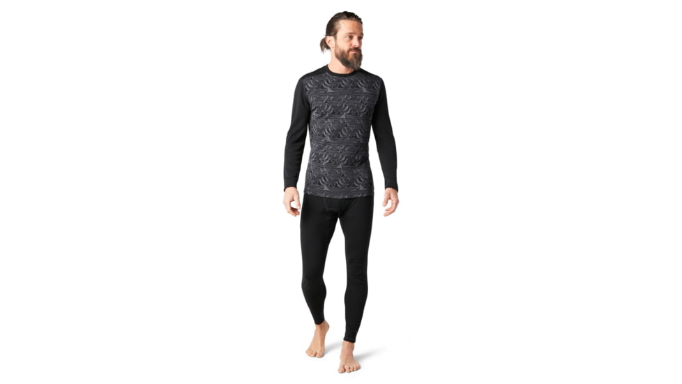 Smartwool Merino 250 Baselayer Pattern Crew - Mens, Black Bryan Iguchi Mountains, 2XL, SW016351F21-XXL