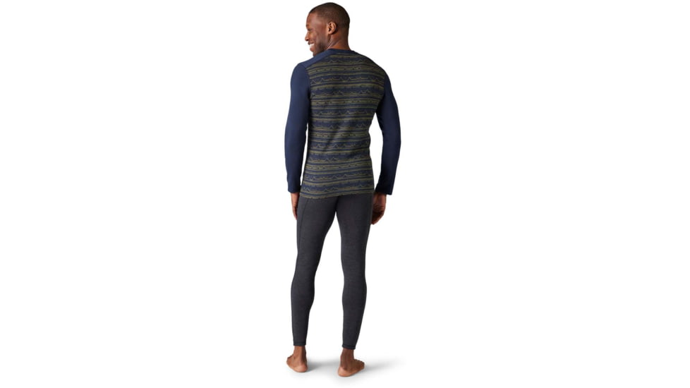 Smartwool Merino 250 Baselayer Pattern Crew - Mens, Deep Navy Mountain Range, Small, SW016351H13S