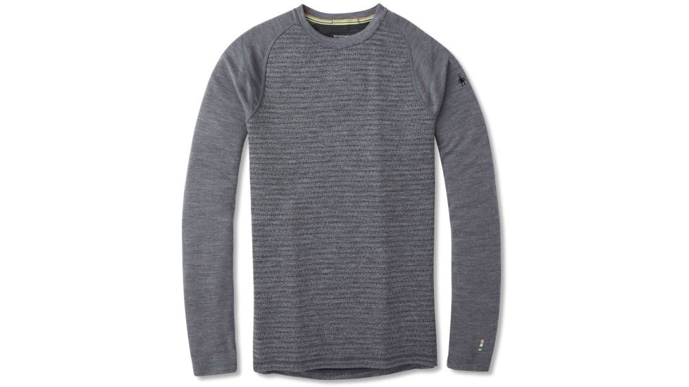 Smartwool Merino 250 Baselayer Pattern Crew - Mens, Medium Gray Tick Stitch, Large, SW0NP601B99-L