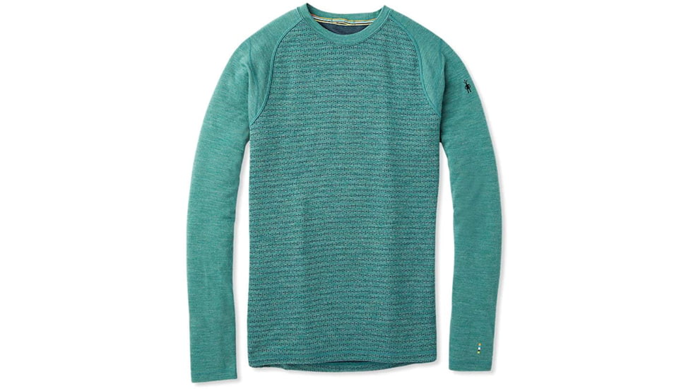 Smartwool Merino 250 Baselayer Pattern Crew - Mens, Pine Gray Tick Stitch, Large, SW0NP601C11-L