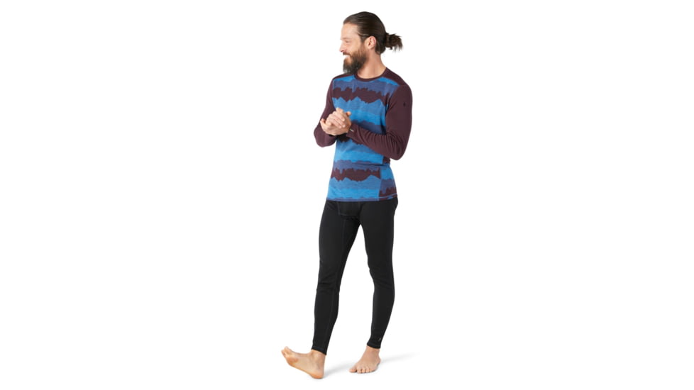 Smartwool Merino 250 Baselayer Pattern Crew - Mens, Woodsmoke Mountain Scape, Medium, SW016351E28-M