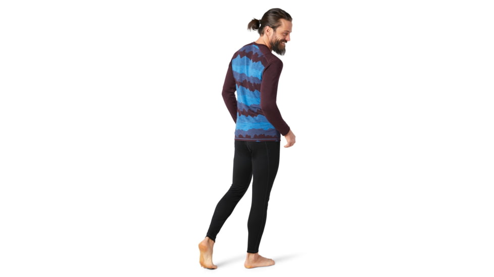 Smartwool Merino 250 Baselayer Pattern Crew - Mens, Woodsmoke Mountain Scape, Medium, SW016351E28-M