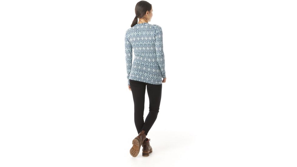 Smartwool Merino 250 Baselayer Pattern Crew - Womens, Nile Blue Medallion, Small, SW0NP226C17-S