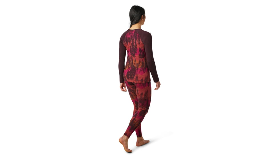 Smartwool Merino 250 Baselayer Pattern Crew - Womens, Woodsmoke Forest Scape, Large, SW016371E44-L