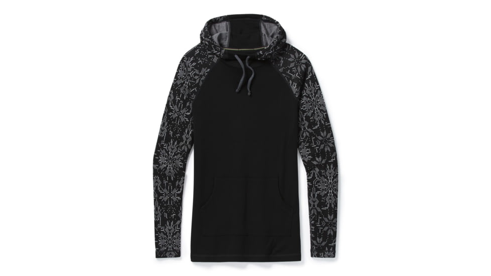 Smartwool Merino 250 Drape Neck Hoodie - Womens, Black Digital Snowflake, Medium, SW019244E36-M