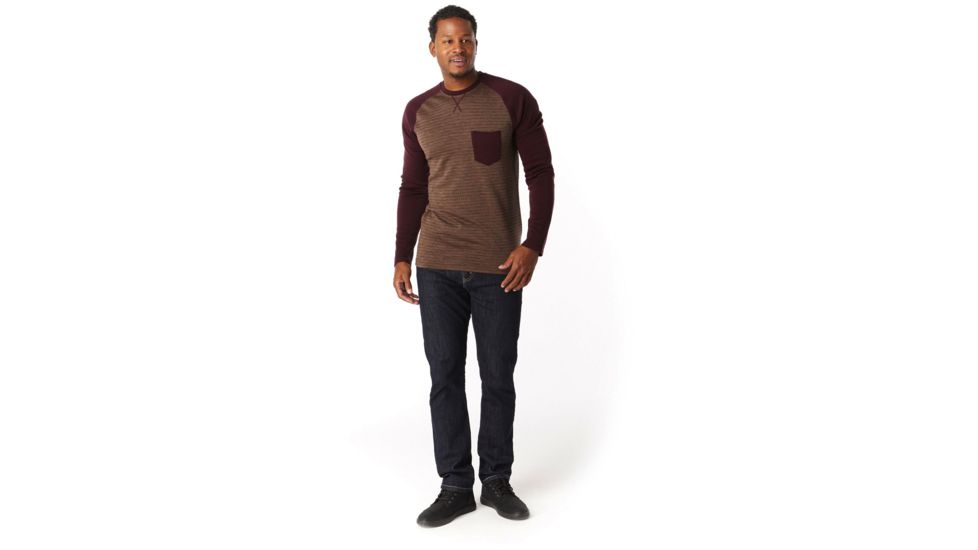 Smartwool Merino 250 Pocket Crew - Mens, Bourbon Tick Stitch, Medium, SW016084C12-M