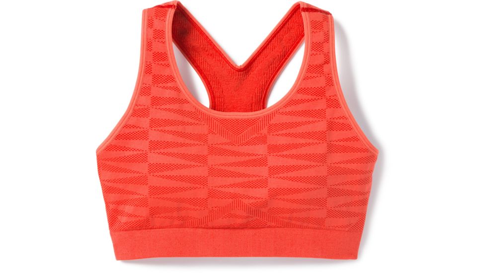 Smartwool Merino Seamless Racerback Bra - Womens, Habanero, Large, SW016155A15-L