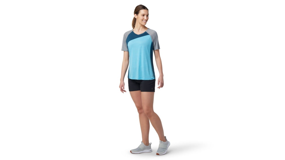 Smartwool Merino Sport 120 Mountain Bike Short Sleeve Tee - Womens, Ocean Spray Heather, Small, SW016590J66S