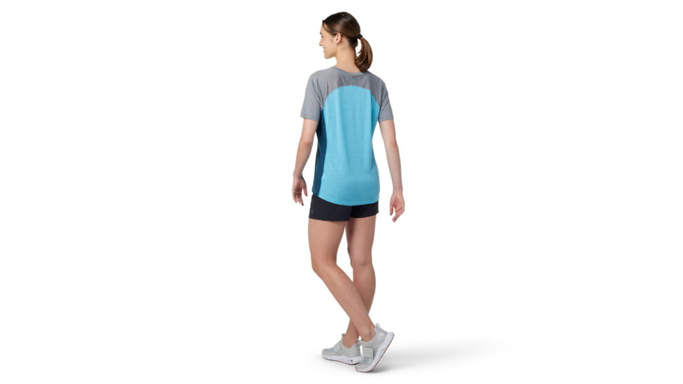 Smartwool Merino Sport 120 Mountain Bike Short Sleeve Tee - Womens, Ocean Spray Heather, Small, SW016590J66S