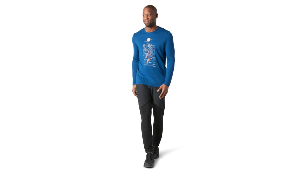 Smartwool Merino Sport 150 Alpine Bear Long Sleeve Graphic Tee - Mens, Alpine Blue, 2XL, SW016294B25-XXL