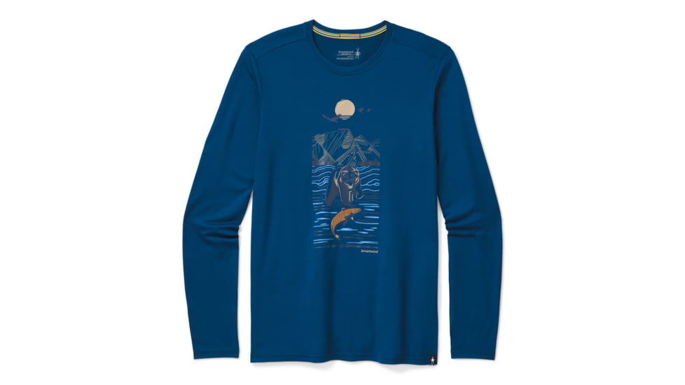 Smartwool Merino Sport 150 Alpine Bear Long Sleeve Graphic Tee - Mens, Alpine Blue, 2XL, SW016294B25-XXL