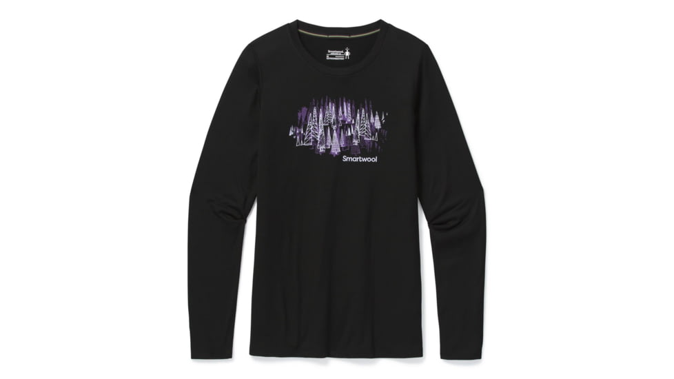 Smartwool Merino Sport 150 Alpine Tree Line Long Sleeve Graphic Tee - Womens, Black, Extra Small, SW016333001-XS