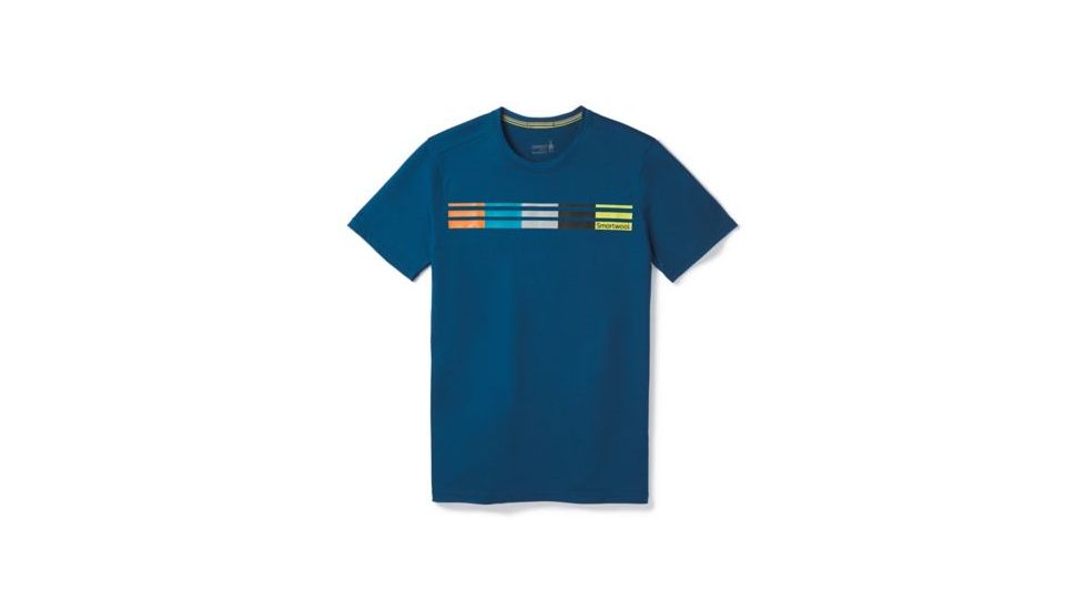 Smartwool Merino Sport 150 Flag Logo Tee - Mens, Alpine Blue, Medium, SW015155B25-M