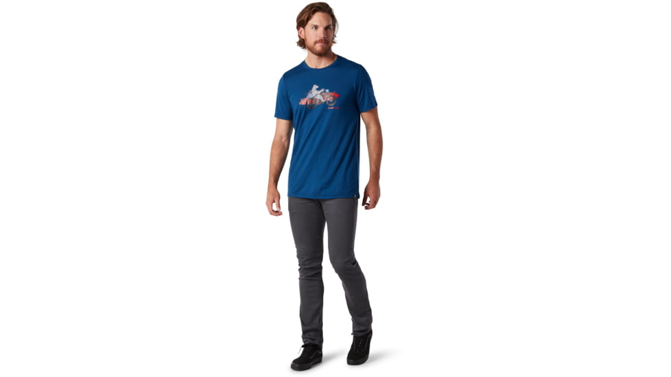 Smartwool Merino Sport 150 Motor Bear Tee - Mens, Alpine Blue, Large, SW000366B25-L