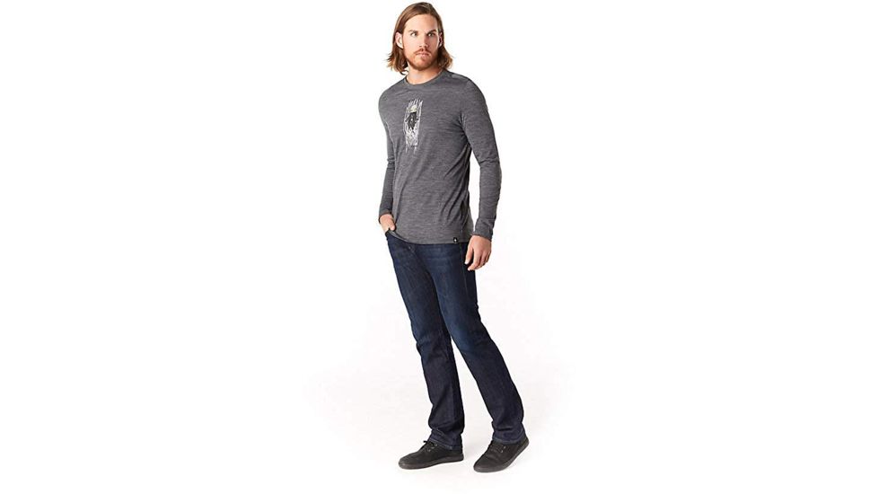 Smartwool Merino Sport 150 Old Man Winter Long Sleeve Tee - Mens, Medium Gray Heather, Small, SW019022084-S
