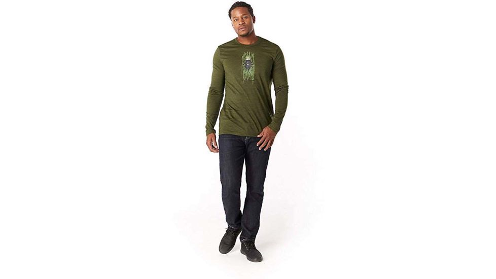 Smartwool Merino Sport 150 Old Man Winter Long Sleeve Tee - Mens, Moss Green Heather, Large, SW019022B45-L