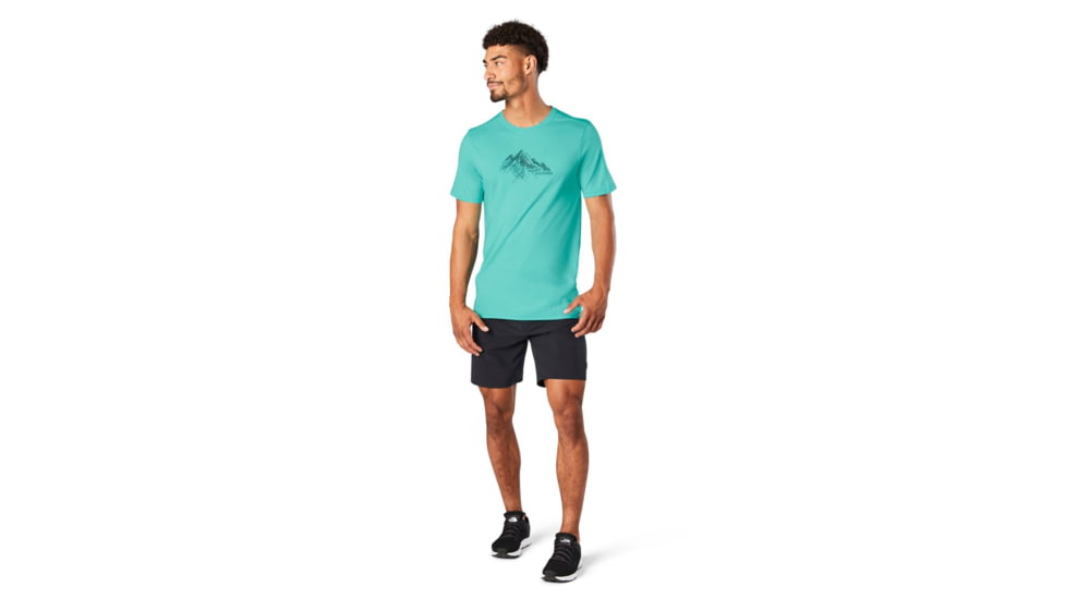 Smartwool Merino Sport 150 Rocky Range Graphic Tee - Mens, Iceberg Blue, Small, SW000796F62S