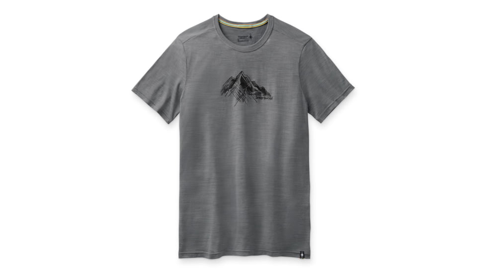 Smartwool Merino Sport 150 Rocky Range Graphic Tee - Mens, Light Gray Heather, Large, SW000796545L