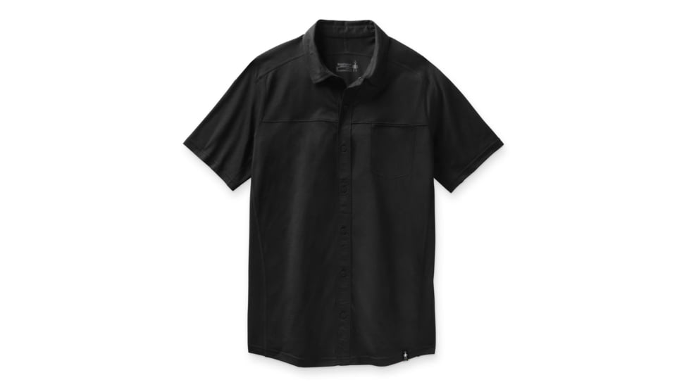 Smartwool Merino Sport 150 Short Sleeve Button Down - Mens, Black, Large, SW016203001L