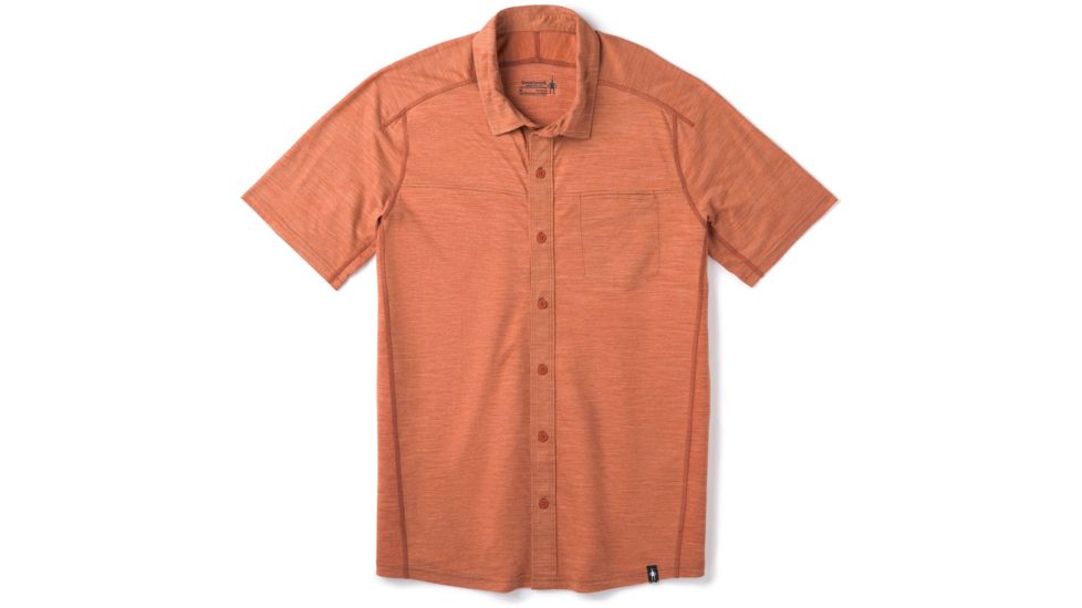 Smartwool Merino Sport 150 Short Sleeve Button Down - Mens, Bombay Brown Heather, Medium, SW016203C92-M