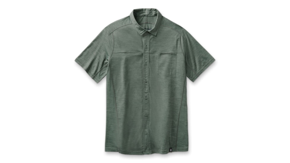 Smartwool Merino Sport 150 Short Sleeve Button Down - Mens, Sage Heather, Small, SW016203F72S