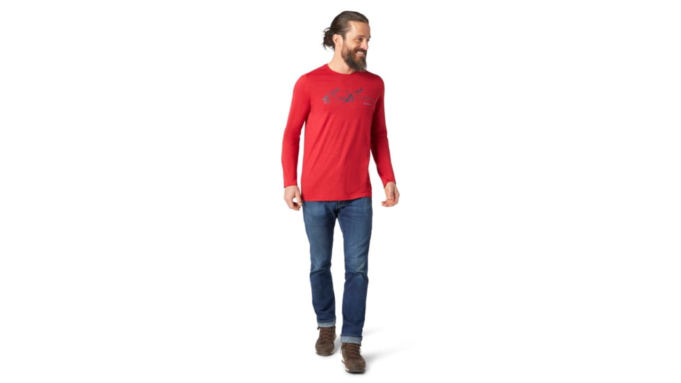 Smartwool Merino Sport 150 Upper Slopes Graphic Tee - Mens, Chili Pepper Heather, Large, SW016290B95-L
