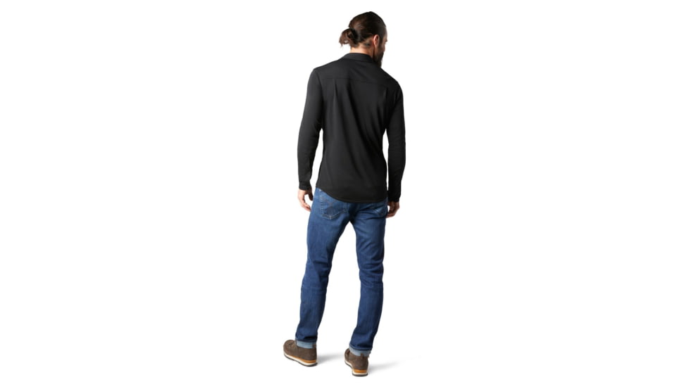 Smartwool Merino Sport 250 Long Sleeve Button Up - Mens, Black, Small, SW016298001-S