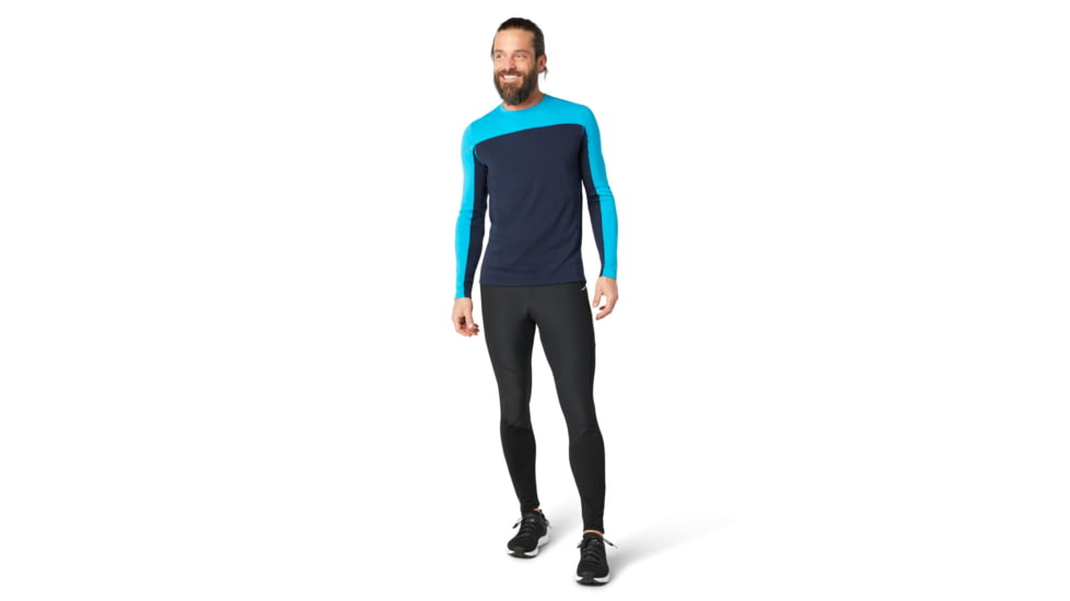 Smartwool Merino Sport 250 Long Sleeve Crew - Mens, Sea Blue/Deep Navy, Extra Large, SW019023E82-XL