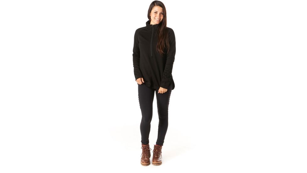 Smartwool Merino Sport Fleece 1/2 Zip Pullover - Womens, Black, Medium, SW019256001-M