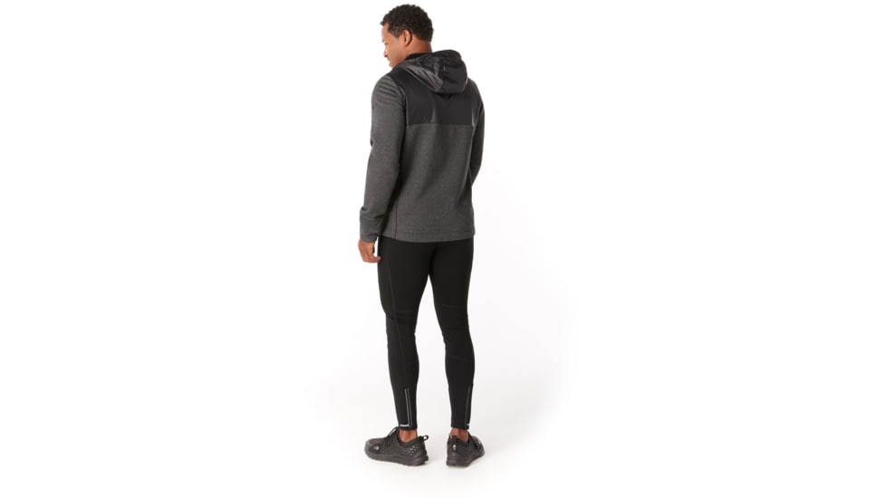Smartwool Merino Sport Fleece Full Zip Hybrid Hoodie - Mens, Charcoal Heather, Medium, SW019045010-M