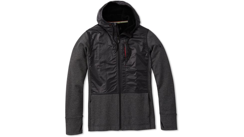 Smartwool Merino Sport Fleece Full Zip Hybrid Hoodie - Mens, Charcoal Heather, Medium, SW019045010-M
