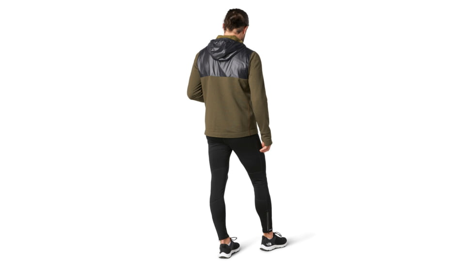 Smartwool Merino Sport Fleece Full Zip Hybrid Hoodie - Mens, Military Olive Heather, Extra Large, SW019045D12-XL