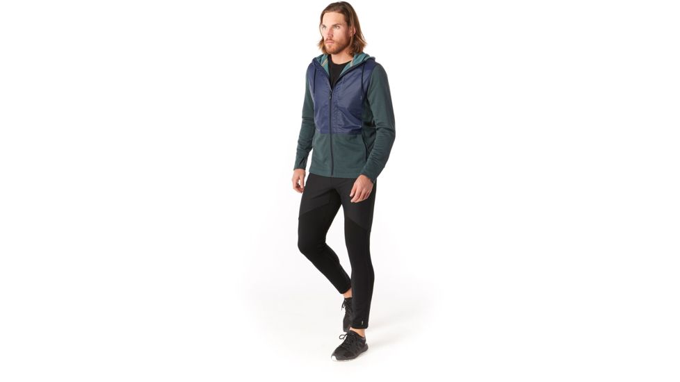 Smartwool Merino Sport Fleece Full Zip Hybrid Hoodie - Mens, Pine Gray Heather, Medium, SW019045B80-M