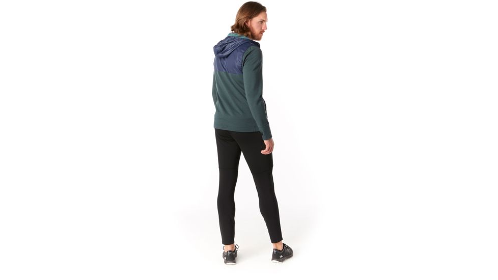 Smartwool Merino Sport Fleece Full Zip Hybrid Hoodie - Mens, Pine Gray Heather, Medium, SW019045B80-M