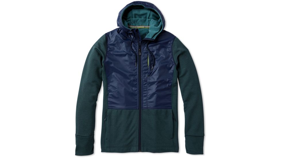USED Smartwool Merino Sport Fleece Full Zip Hybrid Hoodie - Men's, Pine Gray Heather, Medium, SW019045B80-M, EDEMO1