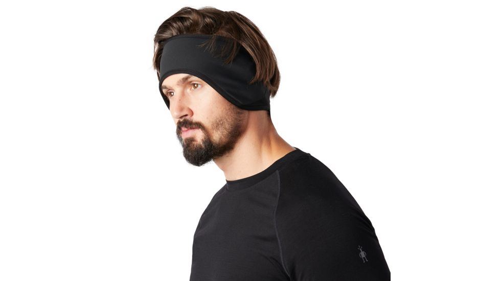 Smartwool Merino Sport Fleece Wind Training Headband, Black, 1FM, SW000641001-1FM