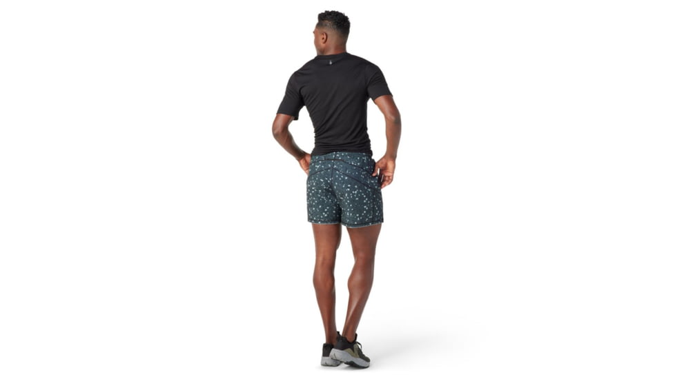 Smartwool Merino Sport Lined 5in Short - Mens, Black Composite Print, Small, SW016557J43S
